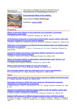 This article is published as part of a themed issue of Photochemical