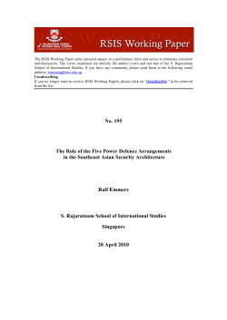 The Role of the Five Power Defence Arrangements in the