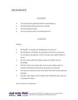 the interview - ReadWriteThink