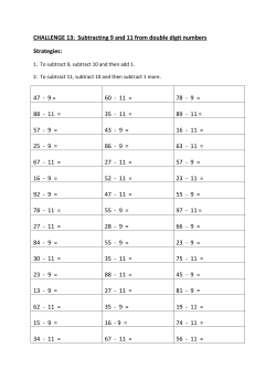 CHALLENGE 13: Subtracting 9 and 11 from double digit numbers