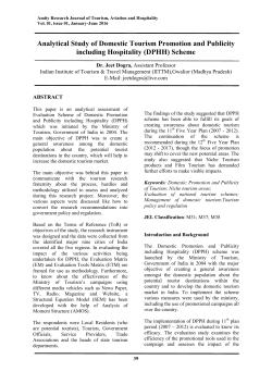 Analytical Study of Domestic Tourism Promotion and Publicity