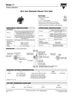 25.4 mm Diameter Eleven Turn Dial Model 11