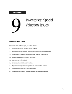 Inventories: Special Valuation Issues