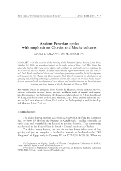 Ancient Peruvian optics with emphasis on Chavin and