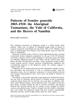 Patterns of frontier genocide 1803&ndash;1910