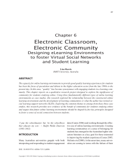 Electronic Classroom, Electronic Community