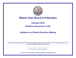 Guidance on District Decision Making