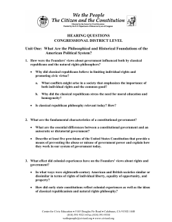 HEARING QUESTIONS CONGRESSIONAL DISTRICT LEVEL Unit