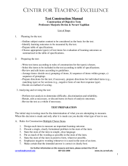 Test Construction Manual - Cornell Center for Teaching Excellence