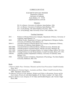 CURRICULUM VITAE ELIZABETH DePALMA DIGESER