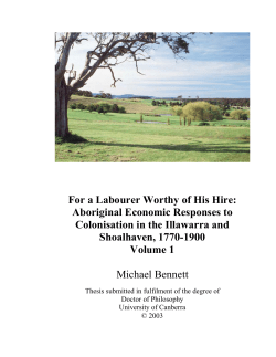 For a Labourer Worthy of His Hire: Aboriginal Economic Responses