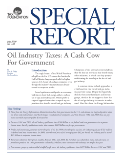 Oil Industry Taxes: A Cash Cow For Government