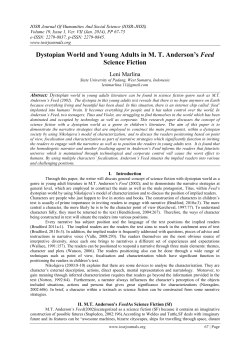 Dystopian World and Young Adults in MT Anderson`s Feed