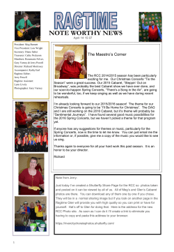 note worthy news - River City Chorale