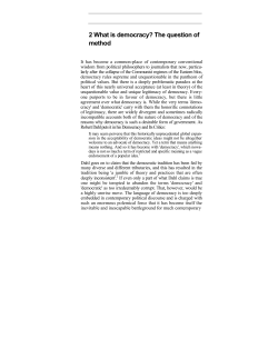 2 What is democracy? The question of method