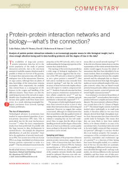 Protein-protein interaction networks and biology—what`s