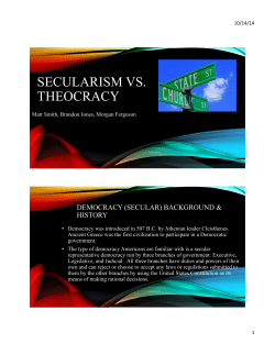 SECULARISM VS. THEOCRACY