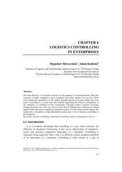 chapter 6 logistics controlling in enterprises