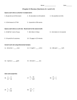 Chapter 6 Review (Sections 6.1 and 6.3)