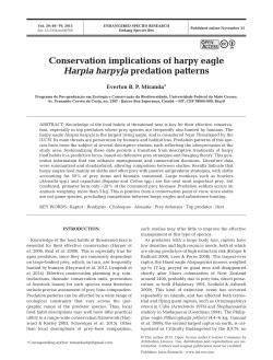 Conservation implications of harpy eagle Harpia harpyja predation