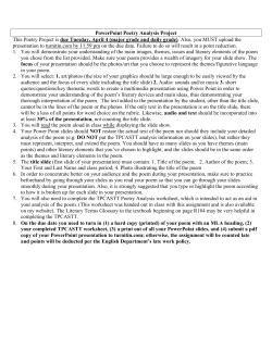 2017 Power Point Poetry Analysis Assignment