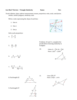 Geo Mod 7 Review &ndash; Triangle Similarity Name: Per: Vocab: dilation, s