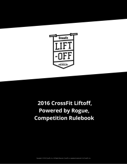 2016 CrossFit Liftoff, Powered by Rogue, Competition Rulebook