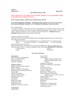 MMW 13 Chang Track Spring 2014 First Midterm Review Guide