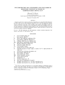 PSYCHROMETRIC RELATIONSHIPS AND EQUILIBRIUM