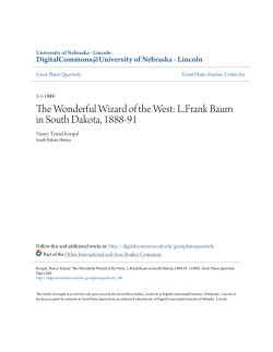 The Wonderful Wizard of the West: L.Frank Baum in South Dakota
