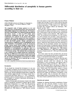 Differential distribution of aneuploidy in human gametes