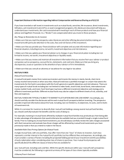 Important Disclosure Information regarding Indirect