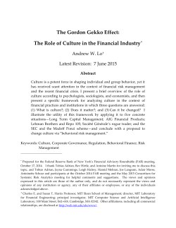 The Gordon Gekko Effect - Andrew Lo