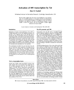 Activation of HIV transcription by Tat