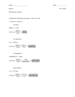 Solutions to Dimensional analysis Problems