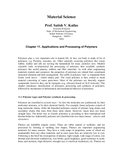 applications and processing of polymers
