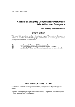 Aspects of Everyday Design: Resourcefulness