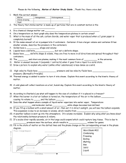 Motion of Matter SG - Effingham County Schools