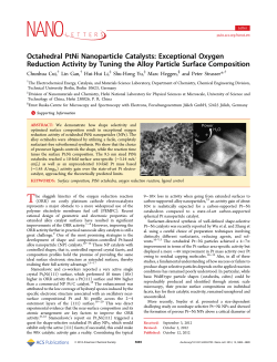 Octahedral PtNi Nanoparticle Catalysts: Exceptional Oxygen