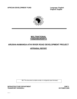 Tanzania-Kenya: Arusha-Namanga-Athi River Road Development