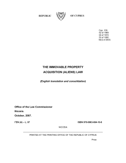 THE IMMOVABLE PROPERTY ACQUISITION (ALIENS) LAW