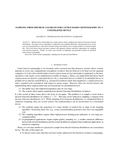 SAMPLING FROM DISCRETE GAUSSIANS FOR LATTICE