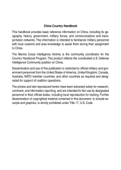China Country Handbook This handbook provides basic reference