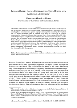 Lillian Smith, Racial Segregation, Civil Rights and American