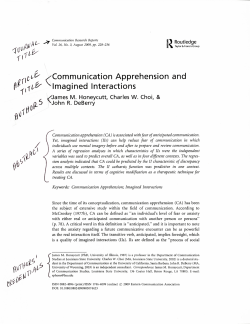 /Communication Apprehension and ^Imagined Interactions