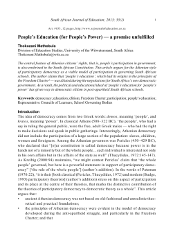 People`s Education (for People`s Power) — a promise