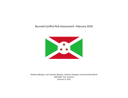 Burundi Conflict Risk Assessment