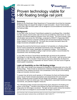 Proven technology viable for I-90 floating bridge rail joint