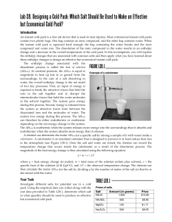 Lab 28. Designing a Cold Pack - National Science Teachers