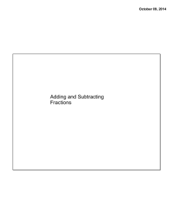 Adding and Subtracting Fractions